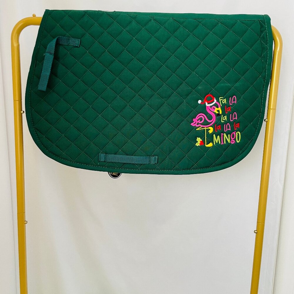NWT Premium Pony All Purpose Saddle Pad Christmas Flamingo!